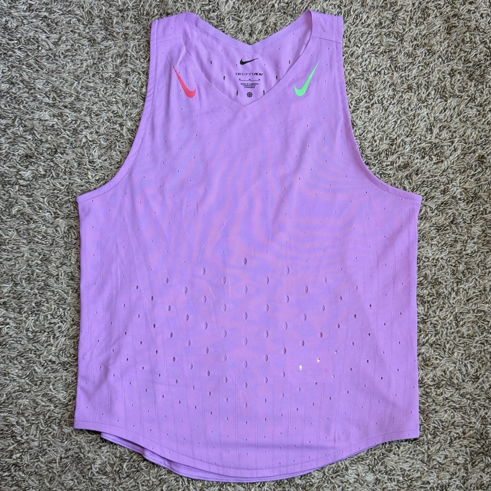 Nike ADV Aeroswift Singlet Running Tank Womens Medium Dri-Fit Fuchsia FN2504-532